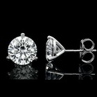 1ct Lab Created Diamond Solitaire Round Cut Stud Earrings 14k White Gold Plated
