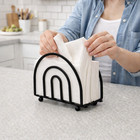 Black Steel Napkin Holder Weighted Countertop Stand Holds 100 Napkins