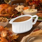 Ceramic Gravy Boat 22 Oz White Porcelain Sauce Server Microwave   Dishwasher    