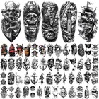 77 Sheets Pirate Temporary Tattoos Adult captain Anchor Compass