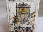 Antique Tin Wall Mounted Match Holder Safety Match Box Holder