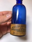 Antique Medicine Bottle Cobalt Blue Burlington Drug Co Druggist Vermont W Label