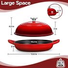 Red Enameled Dutch Oven With Lid  10 2    Round Cast Iron Bread Oven 5 5 Quart