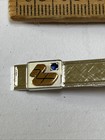Vintage Sterling Silver Tie Bar Clip - Very Nice - Tiny Blue Stone 9 0 G