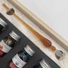 J  Herbin Glass Dip Pen Gift Set Includes 6 - 10ml Jars Writing Ink Hand Blown 