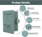 Rfid Passport Cover Travel Wallet With Card Slots Holder Magnetic Closure