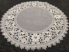 20  Round Organza Embroidered Lace Rhine Stone Doily White Silver Wedding Party