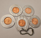 5 Encased Penny 1952 - 2015 Lucky Cent Horseshoe Bimetallic Token Coin Medal