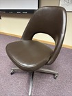 Knoll Saarinen Executive Armless Rolling Chair Brown Vintage Mcm 1960s