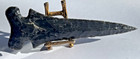 Modern Hand Knapped 7-1 2  Black Obsidian Spear Point Tool