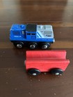 Imaginarium Wooden Train Blue Gray Engine   Red Cargo Car Brio Thomas Compatible