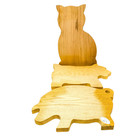Vintage Country Manor Accents Natural Wooden Terrier Pig And Cat Ornaments