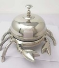 Antique Brass Reception Bell Crab Style Ornate Hotel Desk Bell Table Decor Gift