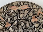 Vintage Turkish Erzincanlilar Style Copper Plate 9 In Etched Floral Handmade