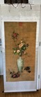 Large Chinese Hanging Scroll Floral Still Life Vase Flowers 70x167cm Silk Mount