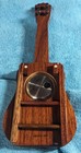 Ukulele Shaped Desk Clock Decorative Tiki Hawaiian Musician Islander