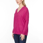 Buffalo Ladies  Cozy V-neck Long Sleeve Top  Raspberry Mix Medium