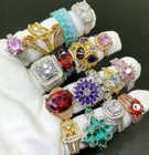 20pcs Women Lady s Jewelry Wholesale Mixed Lots Big Cubic Zircon Rings
