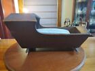 Antique Vintage Wood Primitive 17  Baby Doll Rocking Cradle