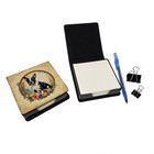 Boston Terrier And Flowers Pu Leather Note Paper Holder Dac2100nt4