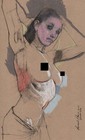 Lot2x  intent Of Adella   11x7in Acrylic Painting And Sketch  ial
