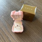 Vintage Avon Sterling Silver Kids Pink Crystal Ring Size 4 Pink Fuzzy Bear 925