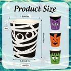 Whaline 100pcs Halloween Disposable Cups Pumpkin Vampire Mummy Multicolor 