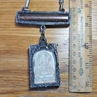 Thai Buddha Amulet Phra Somdej Toh Set In Old Antique Silver Case And Takroot
