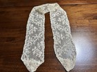 Antique Alencon Needlelace Lappet  Ecru Color   30  Long  3  Wide  Nos