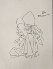 Pen   Ink Drawing On Paper By Prominent Artist M F Husain 