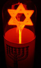 Hard To Find El-tronics  star Of David  Glowlamp With Intact Menorah Wrap  Works