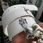 Y2k White Studded Belt W  Chrome Tongue Buckle     Gothic Streetwear Unisex
