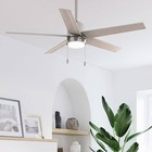 Hunter Fan 52 Inch Brushed Nickel Indoor Ceiling Fan With Light And Pull Chain