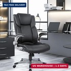 High Back Executive Office Chair - Padded Leather Ergonomic Computer Desk Chair