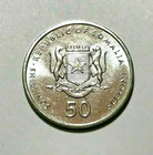 2002 Somalia Coin 50 Shillings Mandrill Monkey Animal African Wildlife