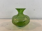 Vintage Possibly Antique Loetz Creta Rusticana Green Decorative Art Glass Vase