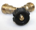 Lp Propane Y-splitter Tee Solid Brass Male Qcc   2-female Qcc 4 Bbq Grill Heater