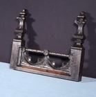 15  Wide French Antique Crest pediment crown In Solid Chestnut Wood