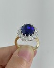6 50 Ct Oval Cut Natural Sapphire Diamond Engagement Ring 14k Yellow Gold Size 5