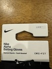 Nike Youth Alpha Batting Gloves Black Large Dri Fit 90212 New With Tags