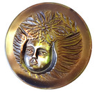 Fine Carved Iridescent Shell Pearl Large Antique Button North Wind Face