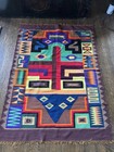 Vintage Handwoven Peruvian Inca Pictorial Calendar  Rug 42    X 62   
