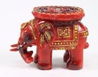 Feng Shui 3 5  Red Elephant Trunk Statue Lucky Figurine Gift And Home Decor