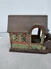 Antique American J   E Stevens Cast Iron Mule Entering Barn Mechanical Bank 1880