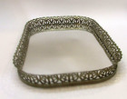 Vintage 10x14 Mirror Vanity Tray W Gold Filigree Rectangle W Rounded Corners