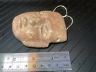Hand Carved Stone Face Mask Hanging Pink Alabaster Soapstone Folk Art Sculpture