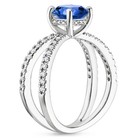 2 00 Ct Natural Sapphire Diamond Anniversary Engagement Ring 14k Real White Gold