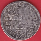 R  Poland Lithuania 3 Groschen 1591 If Poznan Sigismund Iii Fine Details  4454