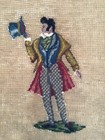 Vintage Completed Needlepoint Petit Point Victorian Gentleman