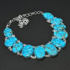 Turquoise Necklace 925 Sterling Silver Necklace Gemstone Necklace   Bracelet Set